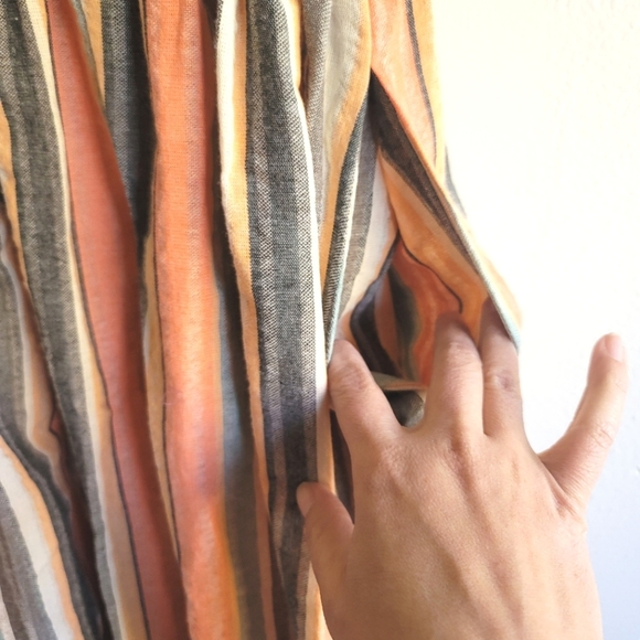 Saint Geraldine, Ivy Dress- Monaco Stripe, Tangerine/Grey/Cream/Light Teal,Small - Picture 6 of 16